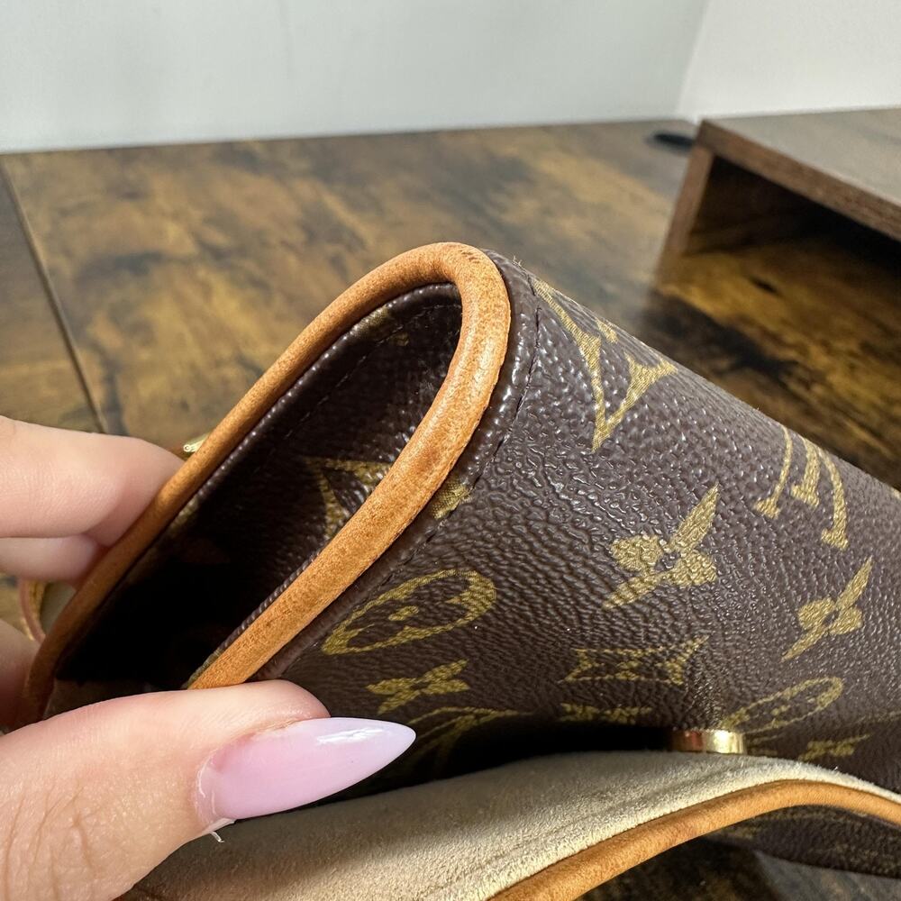 Louis Vuitton Vintage Twin Pochette Crossbody Bag Small Brown Monogram Canvas - Picture 13 of 16